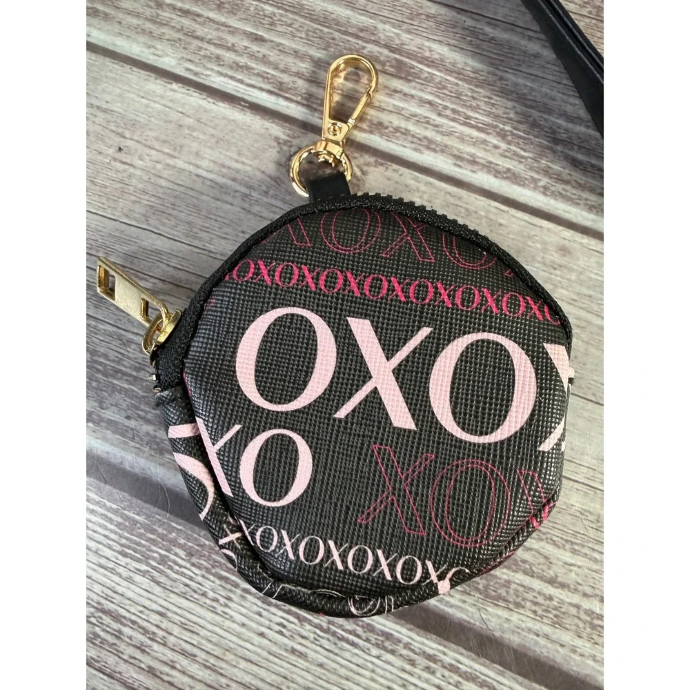 XOXO Logo Print Satchel Handbag Pink Monogram Crossbody with Coin Purse NEW‎